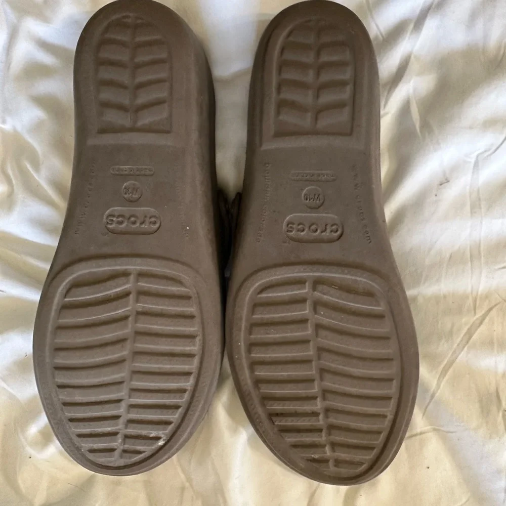 Crocs Women's Slip On Wedge Slides Sandals Brown Size 10. - Picture 6 of 8